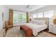 Inviting bedroom with natural light, a plush bed, hardwood floors, and stylish decor at 308 Furches St, Raleigh, NC 27607