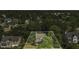 Aerial view of house in a quiet neighborhood with mature trees and well-maintained landscapes at 3204 Peachford Ln, Raleigh, NC 27616