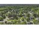 Wide aerial view of a community with houses nestled among lush trees and well maintained lawns at 3204 Peachford Ln, Raleigh, NC 27616