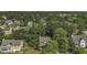 Neighborhood aerial view showing lush landscapes and mature trees surrounding well-kept homes at 3204 Peachford Ln, Raleigh, NC 27616