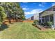Expansive backyard with healthy lawn, tall trees, and privacy fence at 3801 Althorp Dr, Raleigh, NC 27616