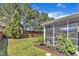 Spacious backyard with lush green grass, privacy fence, and screened porch at 3801 Althorp Dr, Raleigh, NC 27616