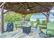 Relaxing outdoor patio with stone floor, fire pit, and comfortable seating at 418 S 2Nd St, Smithfield, NC 27577