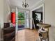 Foyer with hardwood flooring and a view of the backyard at 4314 Hopkins Rd, Middlesex, NC 27557
