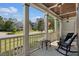 Inviting front porch with rocking chairs and a view of the well-maintained neighborhood at 5117 Dove Forest Ln, Apex, NC 27539