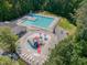 Community pool, splashpad and playground with shaded seating at 5117 Dove Forest Ln, Apex, NC 27539