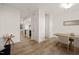 Open dining area offers hardwood floors with easy flow to the kitchen at 7611 Satinwing Ln, Raleigh, NC 27617