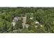 An aerial view shows houses in a tree-lined neighborhood at 900 Finchurch Cir, Wake Forest, NC 27587