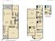 Layout of the home with the main floor plan and upper level, showing the room placement at 104 Corapeake Way, Apex, NC 27539