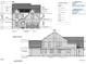 Architectural blueprint of the home's front elevation, with material and elevation notes at 109 Edenburgh Rd, Raleigh, NC 27608