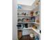 Well-organized walk-in pantry with ample shelving for food storage, appliances, and household items at 113 Ruskin Dr, Chapel Hill, NC 27516