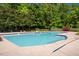 Image of large community pool with lots of shade and ample space for sunbathing at 113 Ruskin Dr, Chapel Hill, NC 27516