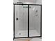 Modern shower with white marble-look tile, a black frame, and built-in shower niche at 249 Rawhide Dr, Louisburg, NC 27549
