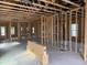 Interior view of the new home build shows the framing and window placement at 2874 Quarry Rd # 165, Rolesville, NC 27571