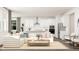 Open-concept living area flows into a modern kitchen with stainless steel appliances at 312 Calvander Ln, Apex, NC 27539
