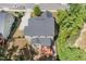 Aerial view of the home showing the backyard and rear deck at 3609 Jordan Shires Dr, New Hill, NC 27562