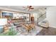 Open-concept living room with hardwood floors and a spacious layout at 3609 Jordan Shires Dr, New Hill, NC 27562