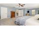 Bright main bedroom with ample closet space and neutral carpeting at 3609 Jordan Shires Dr, New Hill, NC 27562