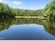 Reflective pond surrounded by lush trees, providing a serene and picturesque natural setting at 404 Emerywood Dr, Raleigh, NC 27615