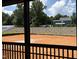 View of the backyard and surrounding trees from the covered porch at 4317 Emeline Way # 12, Fuquay Varina, NC 27526