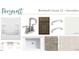 Secondary bathroom design options with white countertop, wood cabinets, shower and wood flooring at 4317 Emeline Way # 12, Fuquay Varina, NC 27526