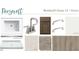 Guest bathroom design options with white countertop, wood cabinets, shower and wood flooring at 4317 Emeline Way # 12, Fuquay Varina, NC 27526