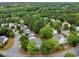 Aerial view of a residential neighborhood surrounded by lush green trees at 4902 Cedar Glen Dr, Durham, NC 27713