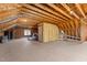 Unfinished attic space showing wood framing, insulation, ductwork and lots of potential at 5619 Bennettwood Ct, Raleigh, NC 27612