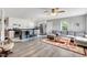 Open concept living space with modern kitchen, cozy living area, and stylish decor at 640 Short Journey Rd, Smithfield, NC 27577