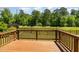 Relaxing wooden deck overlooking lush greenery, ideal for outdoor living and entertaining at 7508 Channery Way, Raleigh, NC 27616