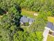 Stunning aerial view of home with lush greenery, spacious backyard, and inviting patio area at 76 Bergeson Ct, Fuquay Varina, NC 27526