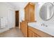 Bright bathroom with a white countertop, a shower room, and well-lit vanity mirror at 77 Ruffed Grouse, Chapel Hill, NC 27517