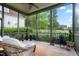 Enjoy the outdoors from this screened porch, featuring a ceiling fan and scenic views of the landscaped backyard at 77 Ruffed Grouse, Chapel Hill, NC 27517
