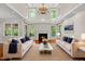 Spacious living room with fireplace and high ceilings at 10825 Rondeau Woods Ct, Raleigh, NC 27614
