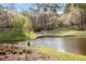Picturesque pond area surrounded by vibrant flowers and green landscapes for a tranquil outdoor experience at 112 Parkspring Ct, Cary, NC 27519