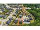 Aerial view of the neighborhood, highlighting home location, nearby trail entrance, and community layout at 116 Chaseford Ct, Holly Springs, NC 27540