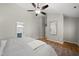 The main bedroom features hardwood floors, vaulted ceilings and ensuite bath at 13017 Townfield Dr, Raleigh, NC 27614