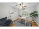 Cozy home office with natural light, desk, and chair; ceiling fan, too at 13017 Townfield Dr, Raleigh, NC 27614