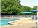 Community pool with lounge seating and shade sails at 13017 Townfield Dr, Raleigh, NC 27614