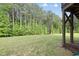 Spacious backyard with tall trees, lawn, and under deck view at 1309 Magnolia Gln Cir, Wake Forest, NC 27587