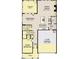 First floor layout showing a kitchen, Gathering room, guest bedroom, and a two-car garage at 1405 Malcus Ct # 59, Fuquay Varina, NC 27526