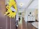 Elegant foyer with hardwood floors, a welcoming wreath and decorative furniture at 1701 Bodwin Ln, Apex, NC 27502