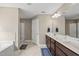 Bathroom featuring a vanity with a double sink, tub and shower at 178 Ashpole Trl, Clayton, NC 27520
