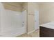 Clean and bright bathroom featuring a shower and tub combo, and a sleek design at 217 Griffis Dr, Stem, NC 27581