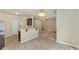 Eat-in kitchen features an open floor plan to the living room at 217 Griffis Dr, Stem, NC 27581