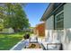 A lovely outdoor patio perfect for relaxing and entertaining with a green view at 2311 Wintergreen Pl, Durham, NC 27707