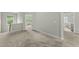 Hallway with carpet flooring, a view to the outdoors at 245 Kylemore Cir, Cary, NC 27513