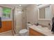 Modern bathroom with glass-enclosed shower, sleek vanity, and contemporary fixtures at 2508 Sevier St, Durham, NC 27705