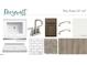 Bathroom design selection with a sink, faucet, cabinet, tile, and flooring samples at 2868 Quarry Rd # 167, Rolesville, NC 27571