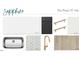 A sapphire design, featuring a white countertop, dark cabinets and flooring samples at 2872 Quarry Rd # 166, Rolesville, NC 27571